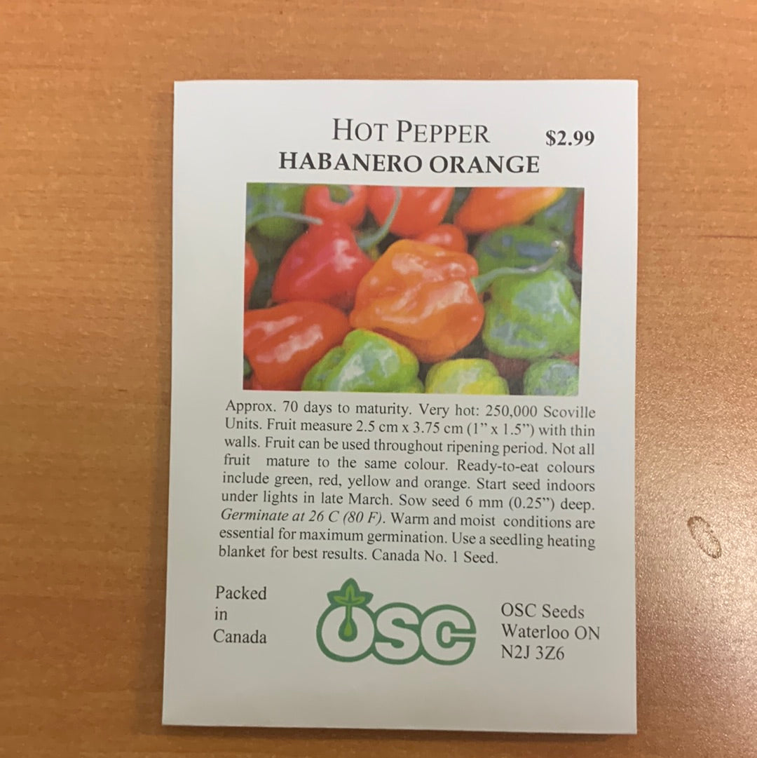 Pepper Seed Packets Habanero Orange Laporte's Nursery & Greenhouses
