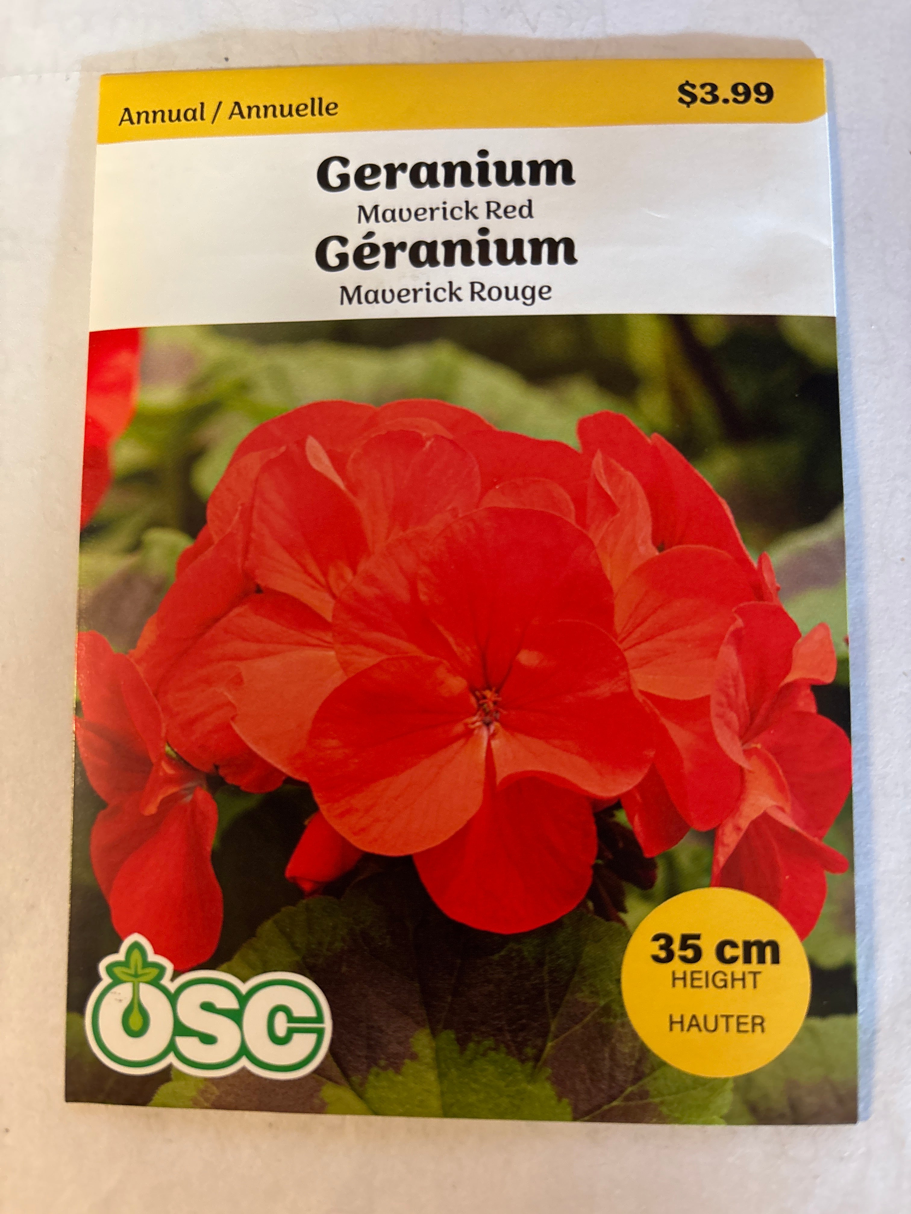 maverick series geranium seeds Geranium Seed Packets